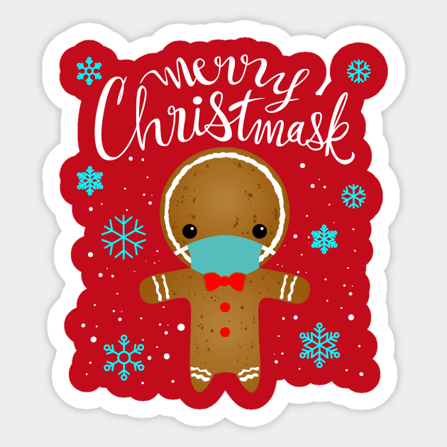 MERRY CHRISTMASK - Gingerbread man design Sticker by The Trendy Rags